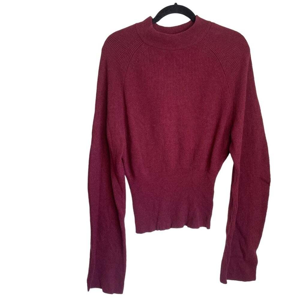 Nanushka Red Merino and Cashmere Arden Ribbed Crew Neck Pullover Sweater…
